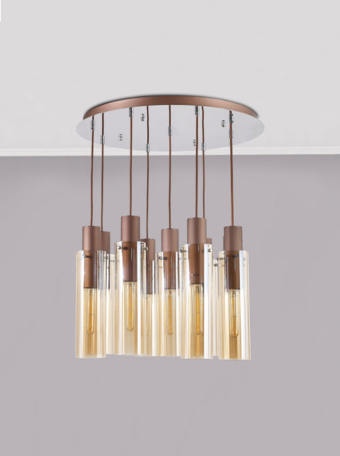 Brooks Slim Round Pendant 9 Light